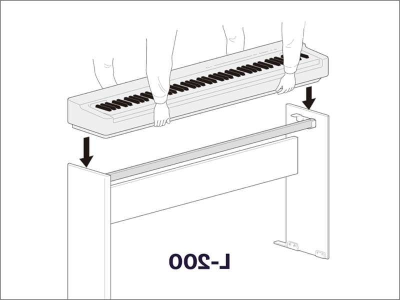 A diagram showing two people setting the P-225 on the optional stand