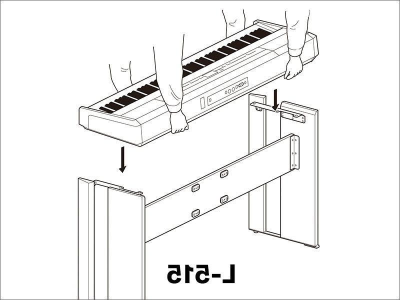 A diagram showing two people setting the P-525 on the optional stand